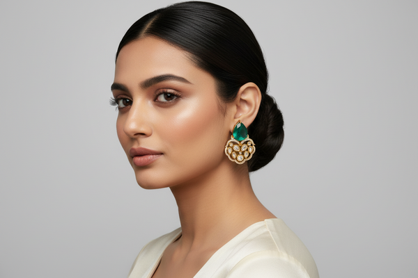 EMERALD DOUBLET STUDS