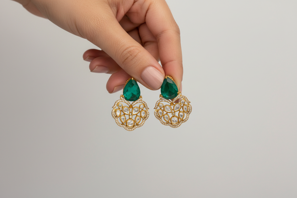 EMERALD DOUBLET STUDS