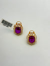 PURPLE DOUBLET STONE STUDS