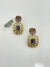 PURPLE GOLD POLKI EARRING