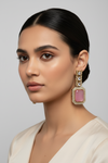 PINK POLKI EARRING