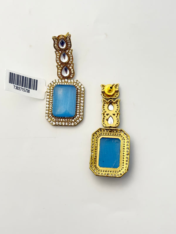 BLUE POLKI EARRING