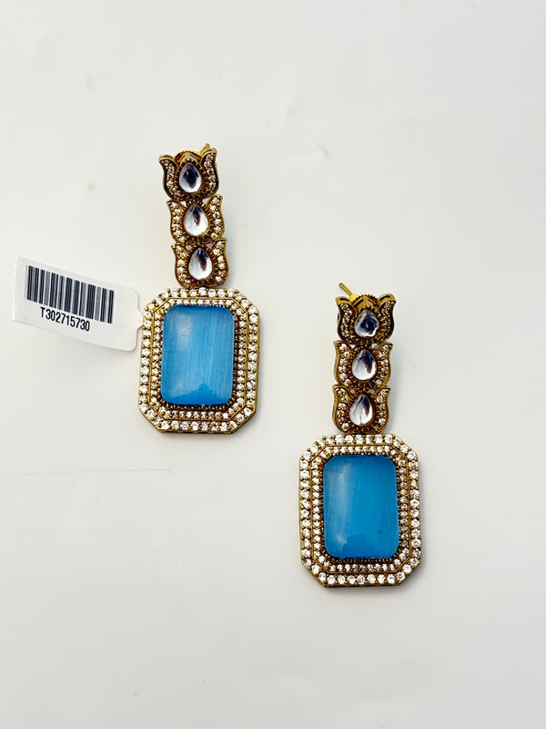BLUE POLKI EARRING