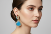 PEACOCK BLUE MONALISA EARRING