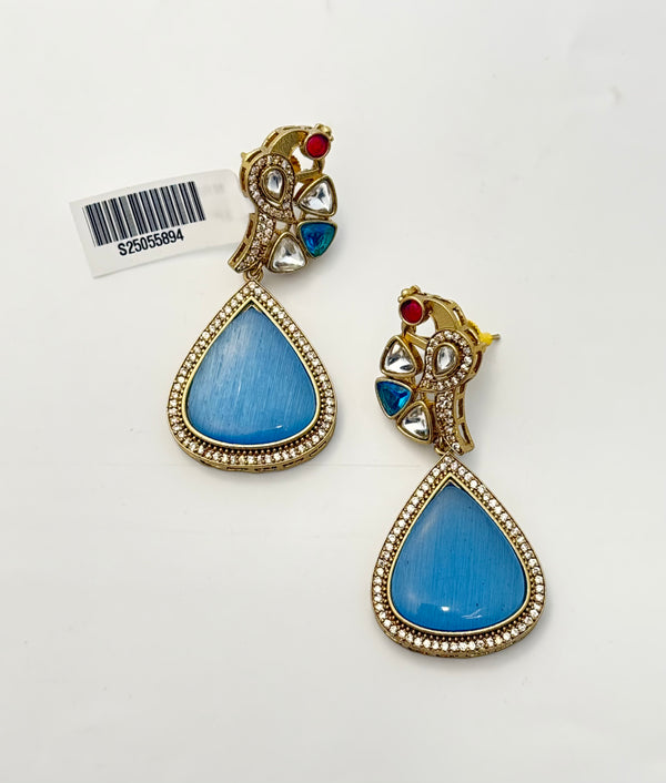 PEACOCK BLUE MONALISA EARRING