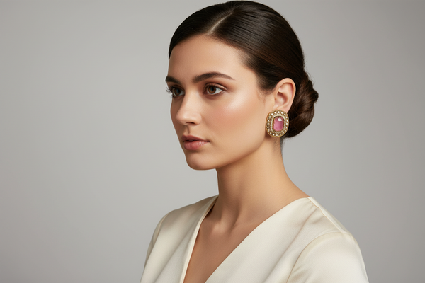 PINK ZICRON STUDS
