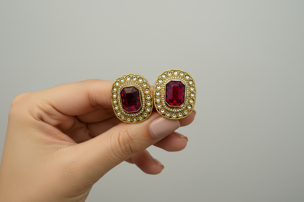 RED ZICRON STUDS
