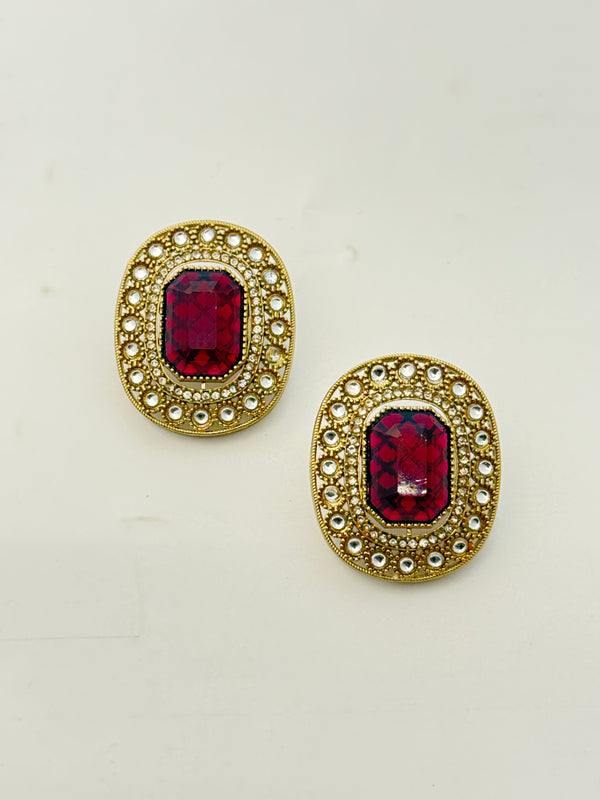 RED ZICRON STUDS