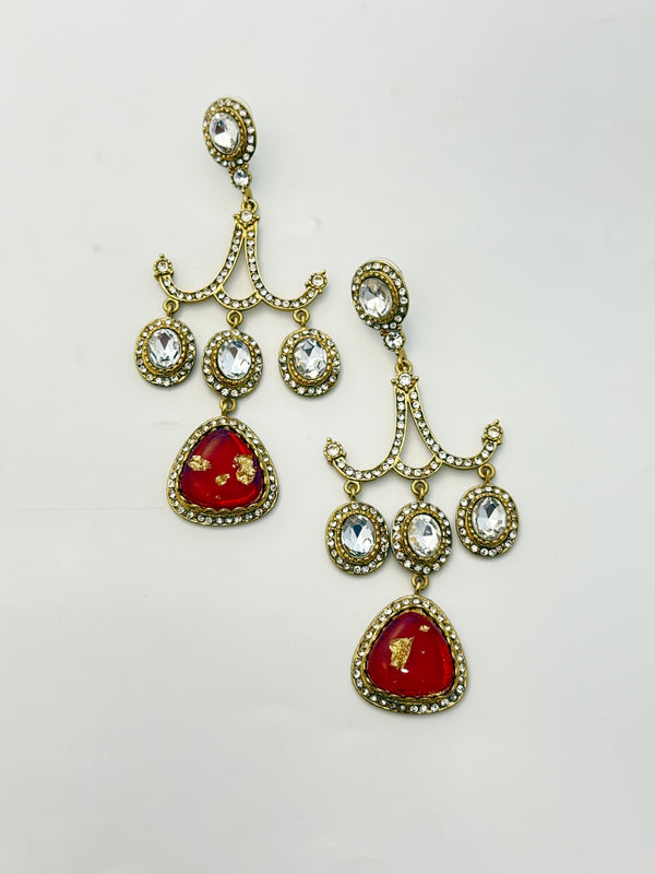 RED EVA DANGLERS EARRING