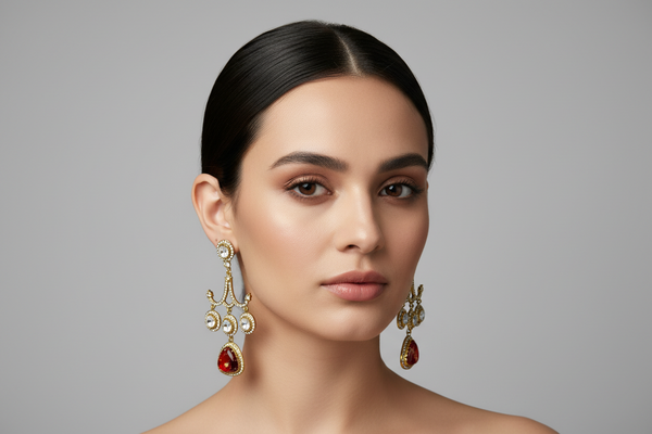 RED EVA DANGLERS EARRING