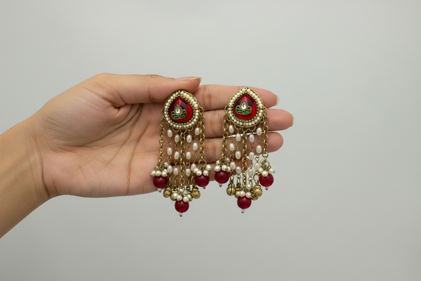 RED KASHMIRI EARRINGS