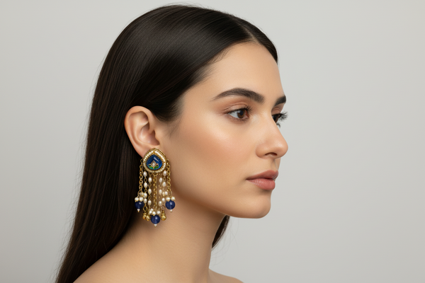 BLUE KASHMIRI EARRINGS