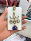 PURPLE BLUE ,EVA DANGLERS EARRING