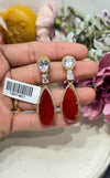 RED AD DOUBLET STONE EARRING