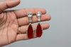 RED AD DOUBLET STONE EARRING