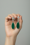 GREEN AD DOUBLET STONE EARRING