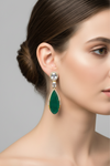 GREEN AD DOUBLET STONE EARRING