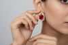 RED DOUBLET STONE STUDS