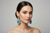 BLUE POLKI EARRING
