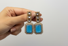 BLUE POLKI EARRING