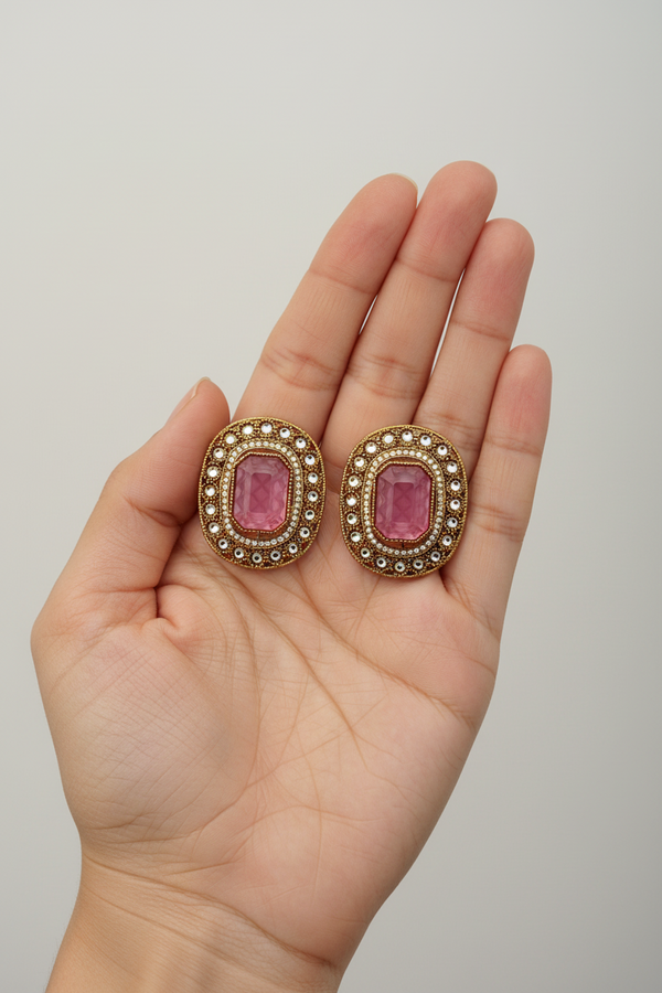 PINK ZICRON STUDS