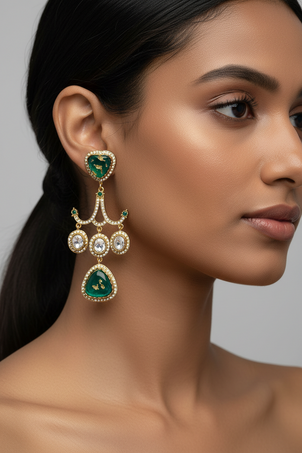 GREEN EVA DANGLERS EARRING