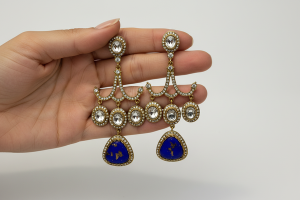 PURPLE BLUE ,EVA DANGLERS EARRING