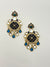 BLUE MEENA KUNDAN EARRING