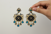 BLUE MEENA KUNDAN EARRING