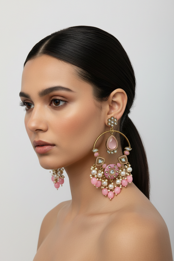 PINK CHANDIBALI EARRINGS