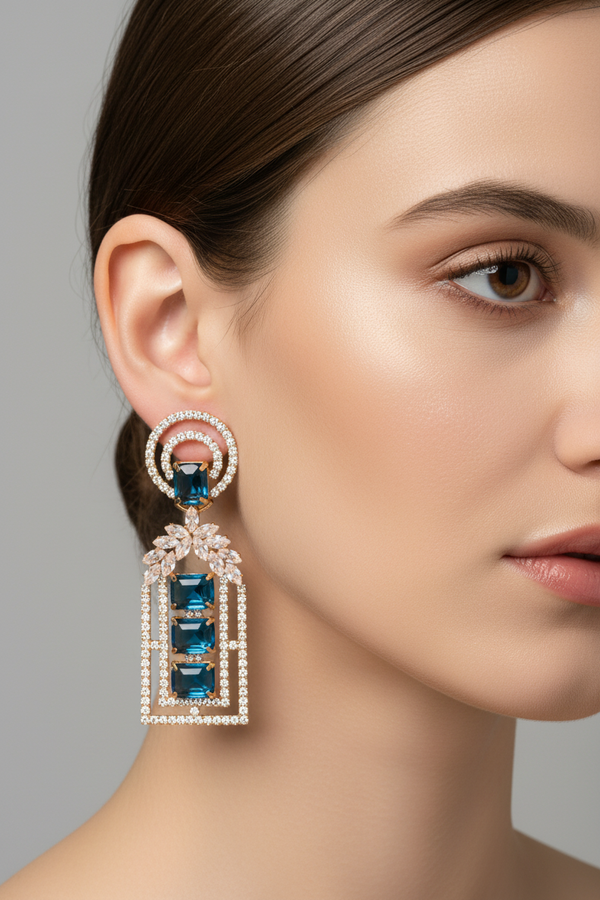 PEACOCK BLUE AD EARRING