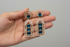 PEACOCK BLUE AD EARRING
