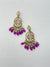 PURPLE Colourful Kundan Earrings