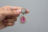 HOT PINK REAL JADAU DUBLET EARRINGS