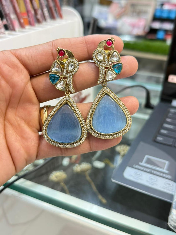 PEACOCK BLUE MONALISA EARRING